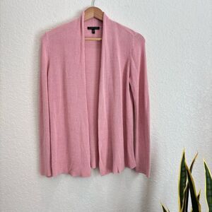 Eileen Fisher Cotton Silk Blend Pink Cardigan Sweater Size Small